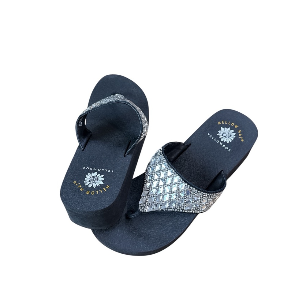 Yellow Box Black and Silver Sandals - Picture 2 of 2